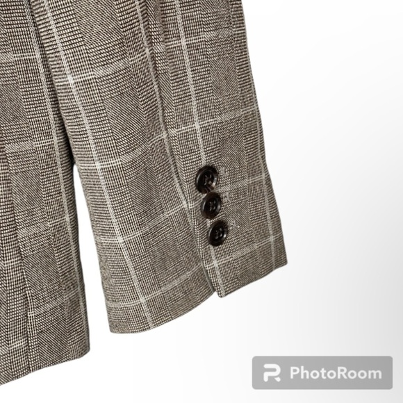 NWT A NEW DAY BROWN PLAID LINED BLAZER, SIZE 2 - Picture 2 of 9